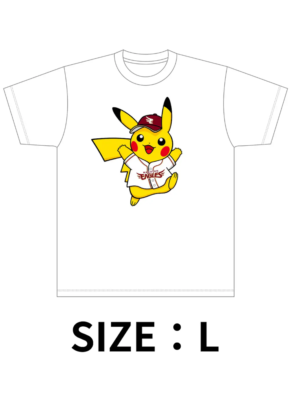 ポケモン 2026 イーグルス Tシャツ ユニ着用ピカチュウ 【SIZE:L】