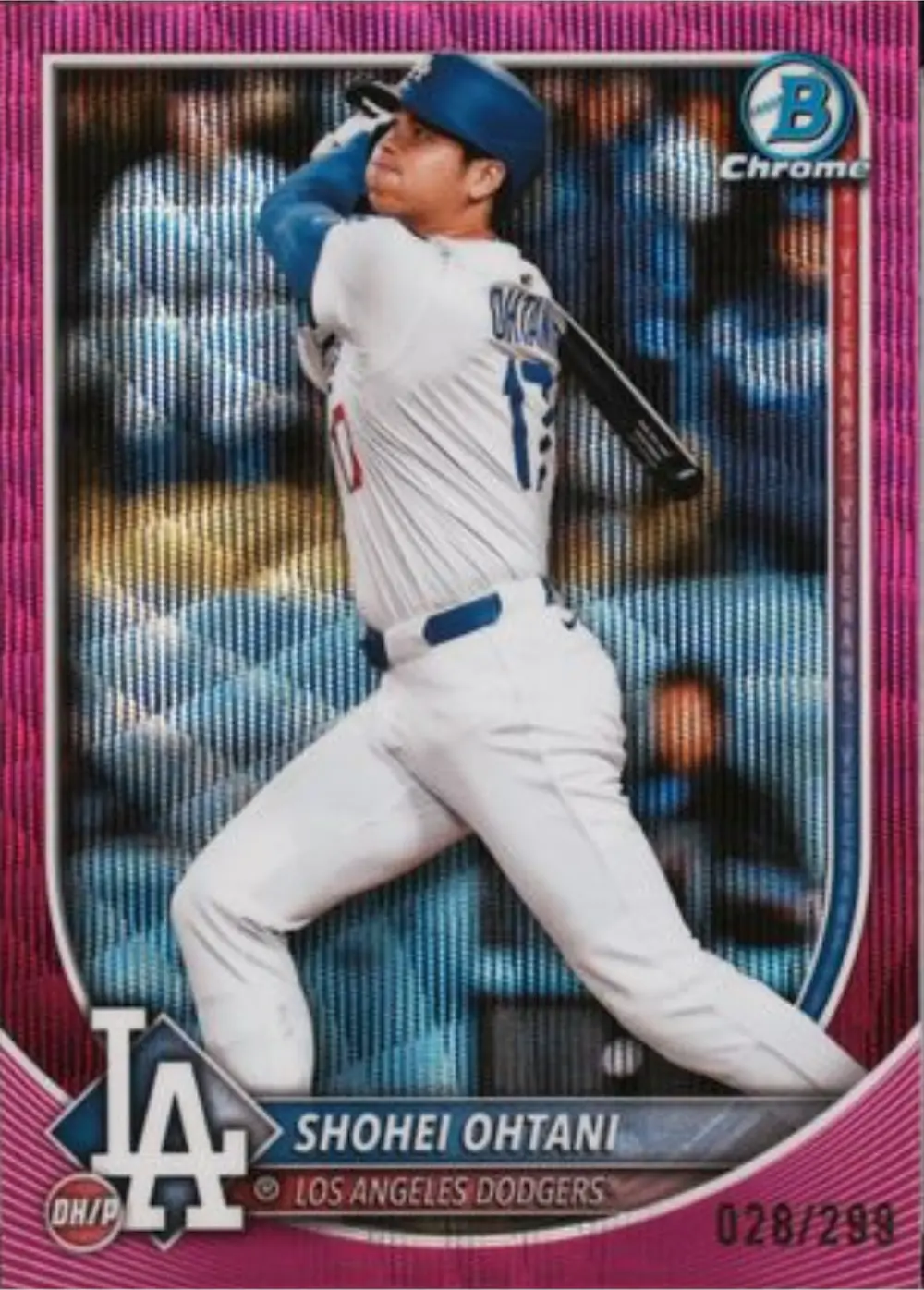 SHOHEI OHTANI - 2025 BOWMAN CHROME #17 FUCHSIA WAVE