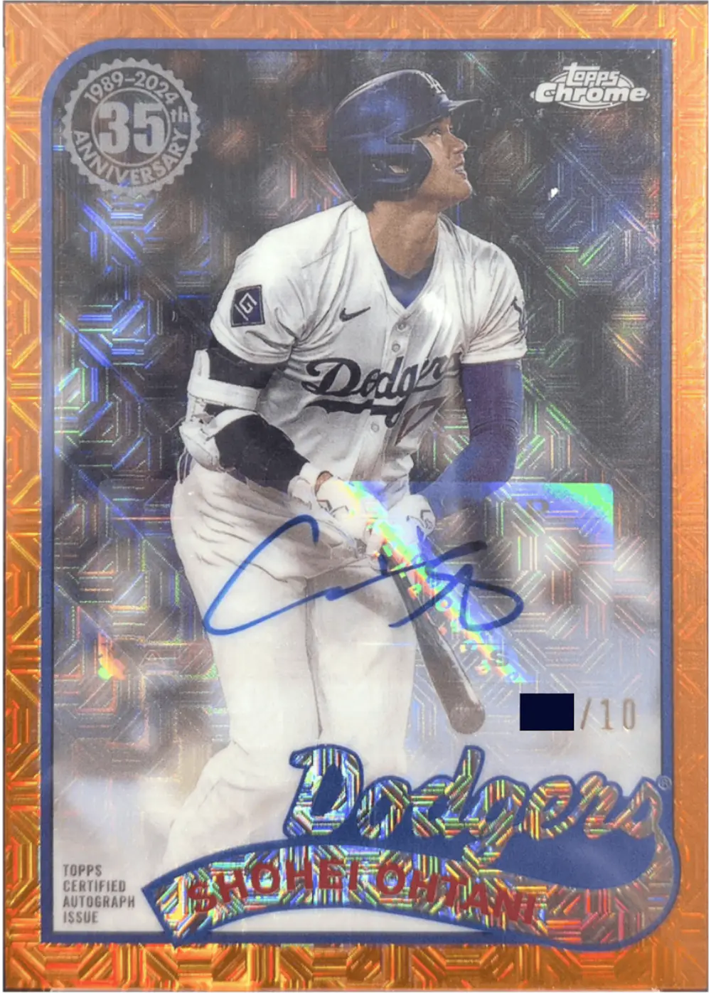 2024 TOPPS SILVER PACK 1989 CHROME PROMO #SO SHOHEI OHTANI UPDATE-AUTO-ORANGE REF /10