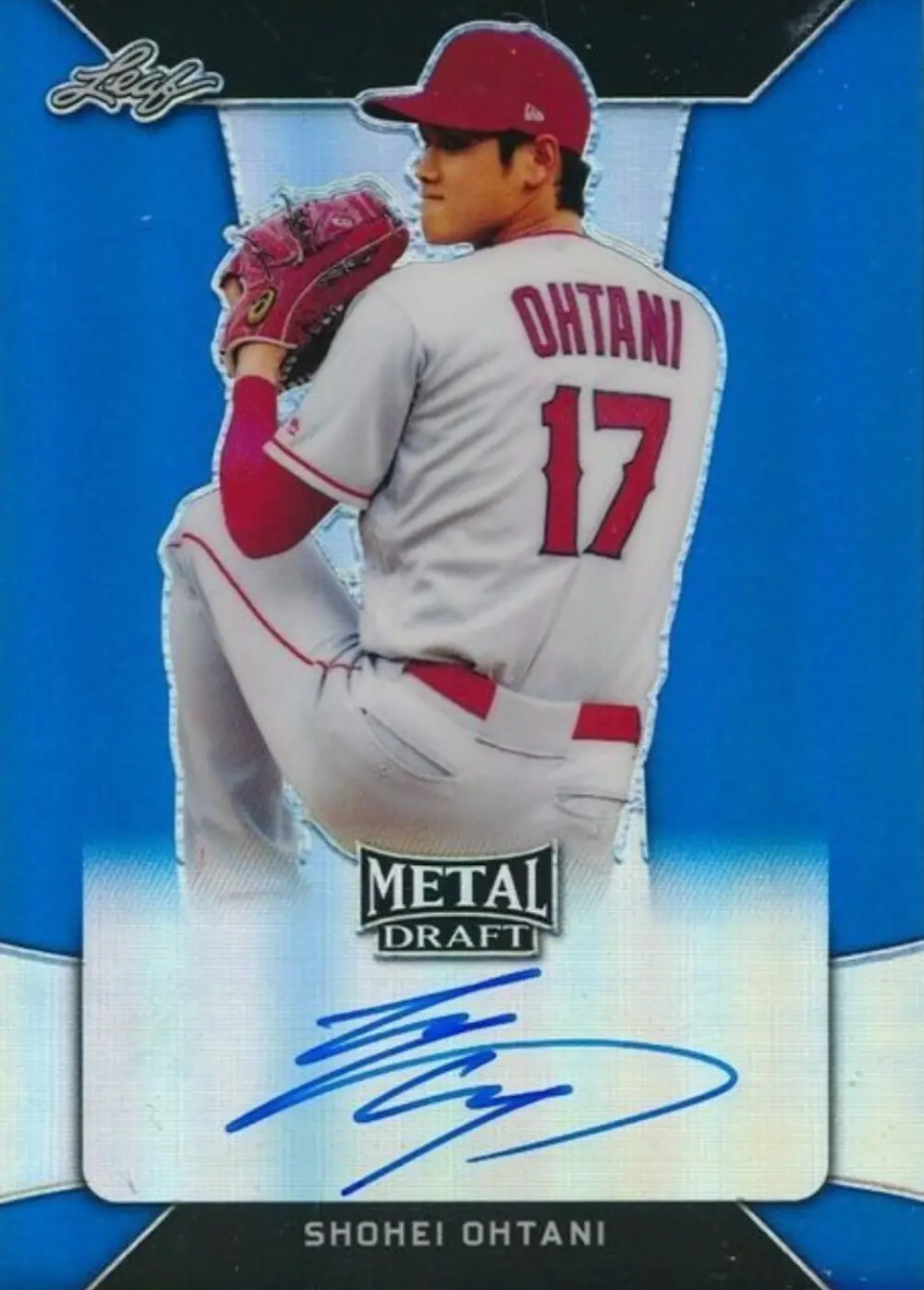 2018 LEAF METAL DRAFT AUTOGRAPH #BASO1 SHOHEI OHTANI AUTOGRAPH-BLUE PRISMATIC