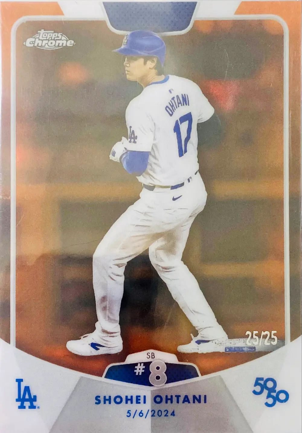 2024 TOPPS 50/50 Ohtani Shohei Ohtani Chrome Orange Refractors #19【/25】