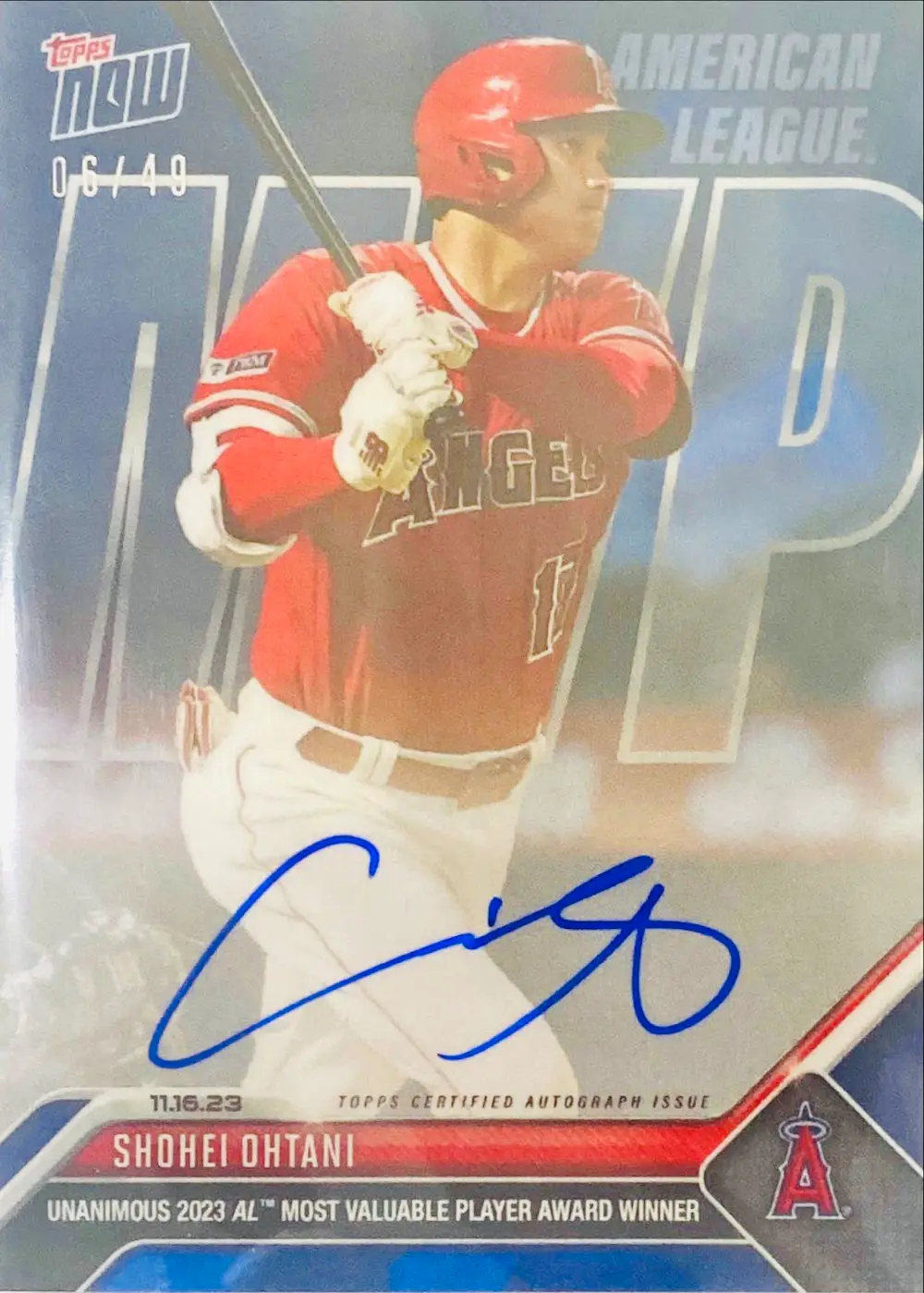 2023 TOPPS NOW SHOHEI OHTANI AUTOGRAPH CARD【/49】