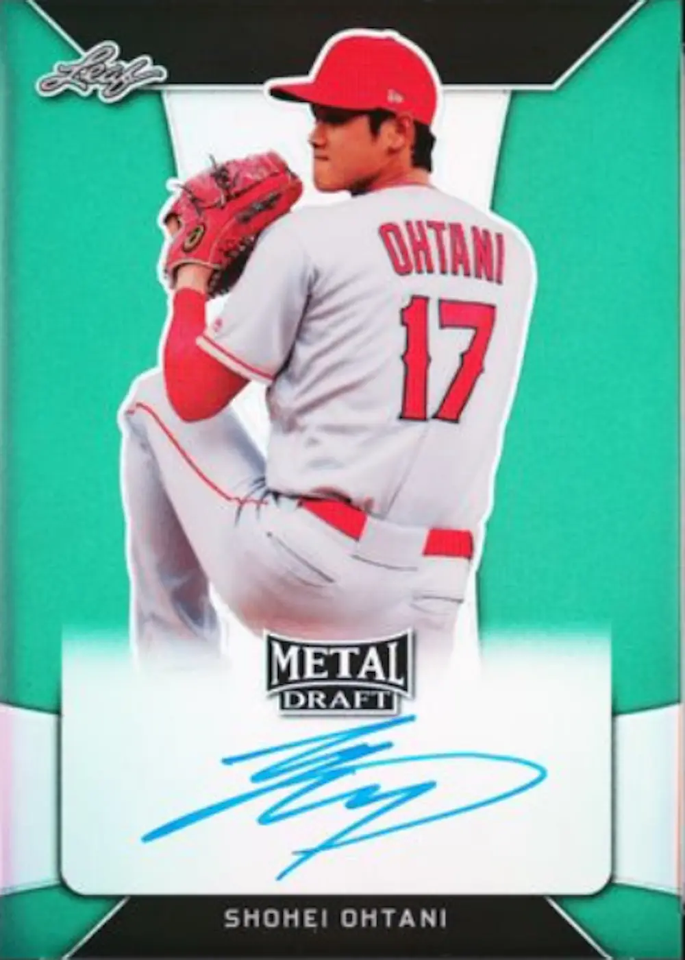 2018 Leaf Metal Draft Autographs #BA-SO1 Shohei Ohtani Green Prismatic /5