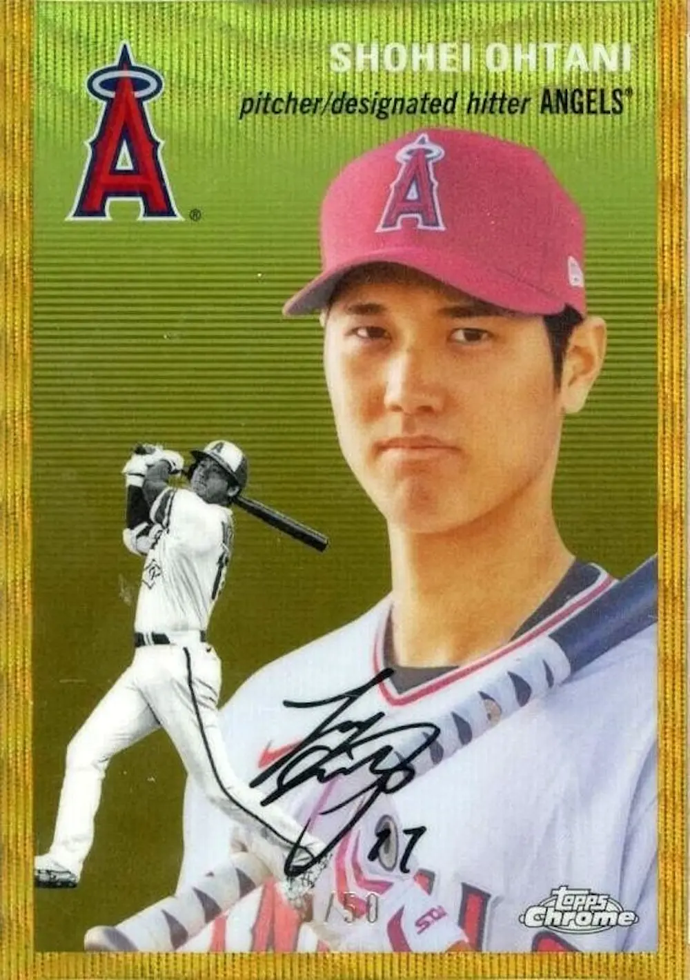 2023 TOPPS CHROME PLATINUM ANNIVERSARY SHOHEI OHTANI GOLD WAVE REFRACTOR【/50】 LOS ANGELES ANGELS