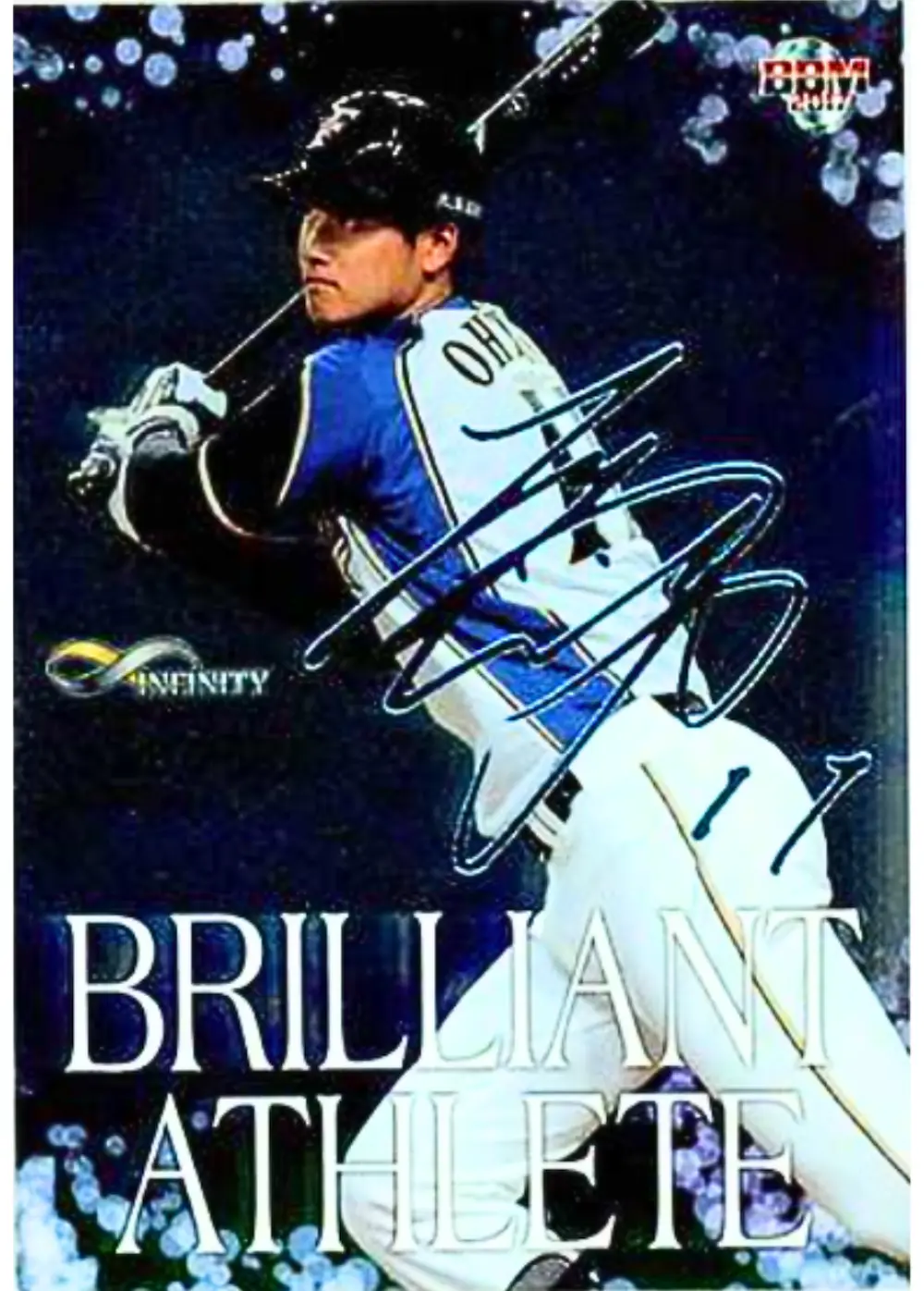 2017 BBM INFINITY #BA03 大谷翔平(北海道日本ハムファイターズ)【150枚限定】スカイブルー箔サイン版 BRILLIANT ATHLETE インサートカード 025/150