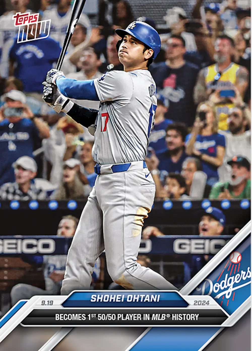 Shohei Ohtani 722 2024 MLB Topps now Card 50/50 Club 9/19/24