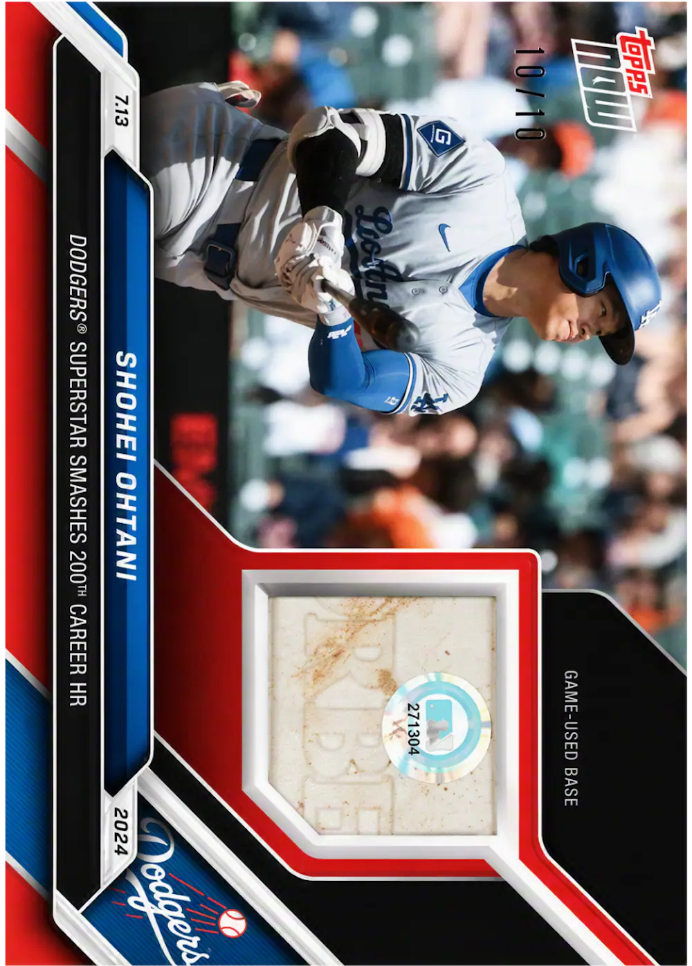 2024 Topps Now #413E Shohei Ohtani Base Relic Red【/10】 (MSV#1714)