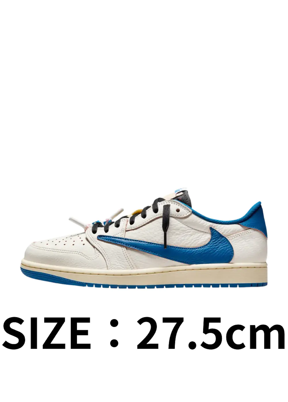 【27.5cm】Travis Scott × fragment design × Nike Air Jordan 1 Low OG Sail/Military Blue