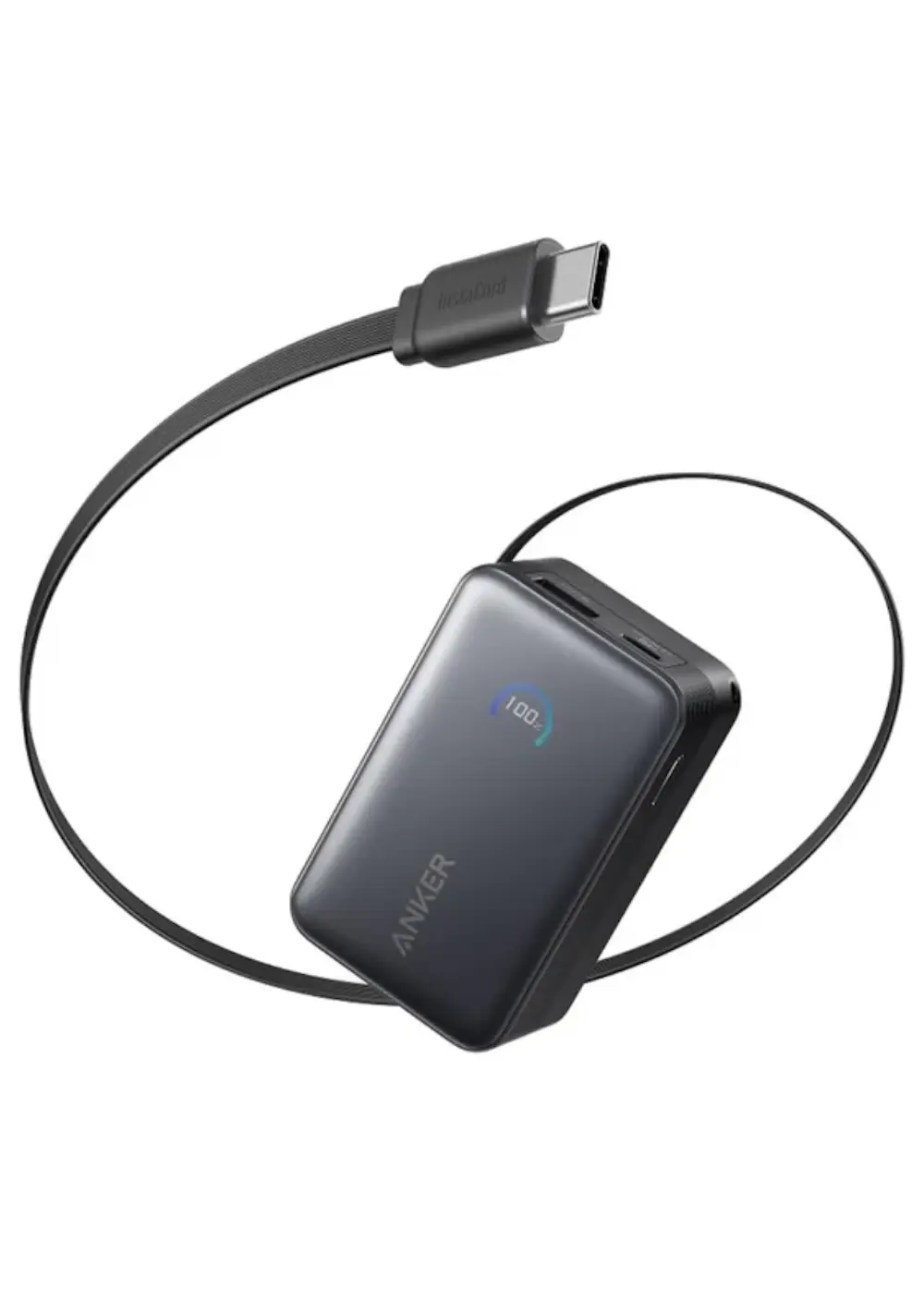 Anker Nano Power Bank(10000mAh 45W 巻取り式 USB-Cケーブル) ブラック