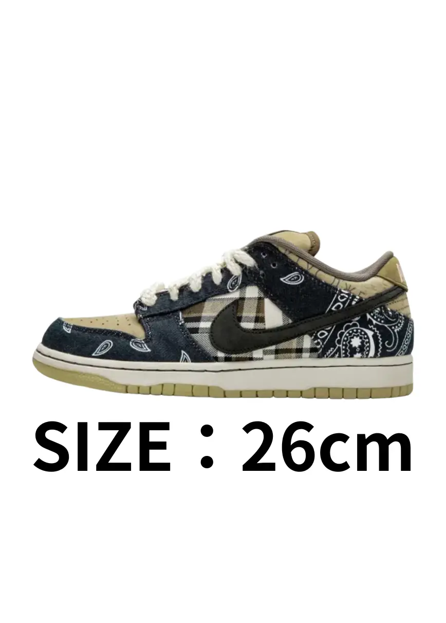 【26cm】Travis Scott × Nike SB Dunk Low Black/Parachute Beige