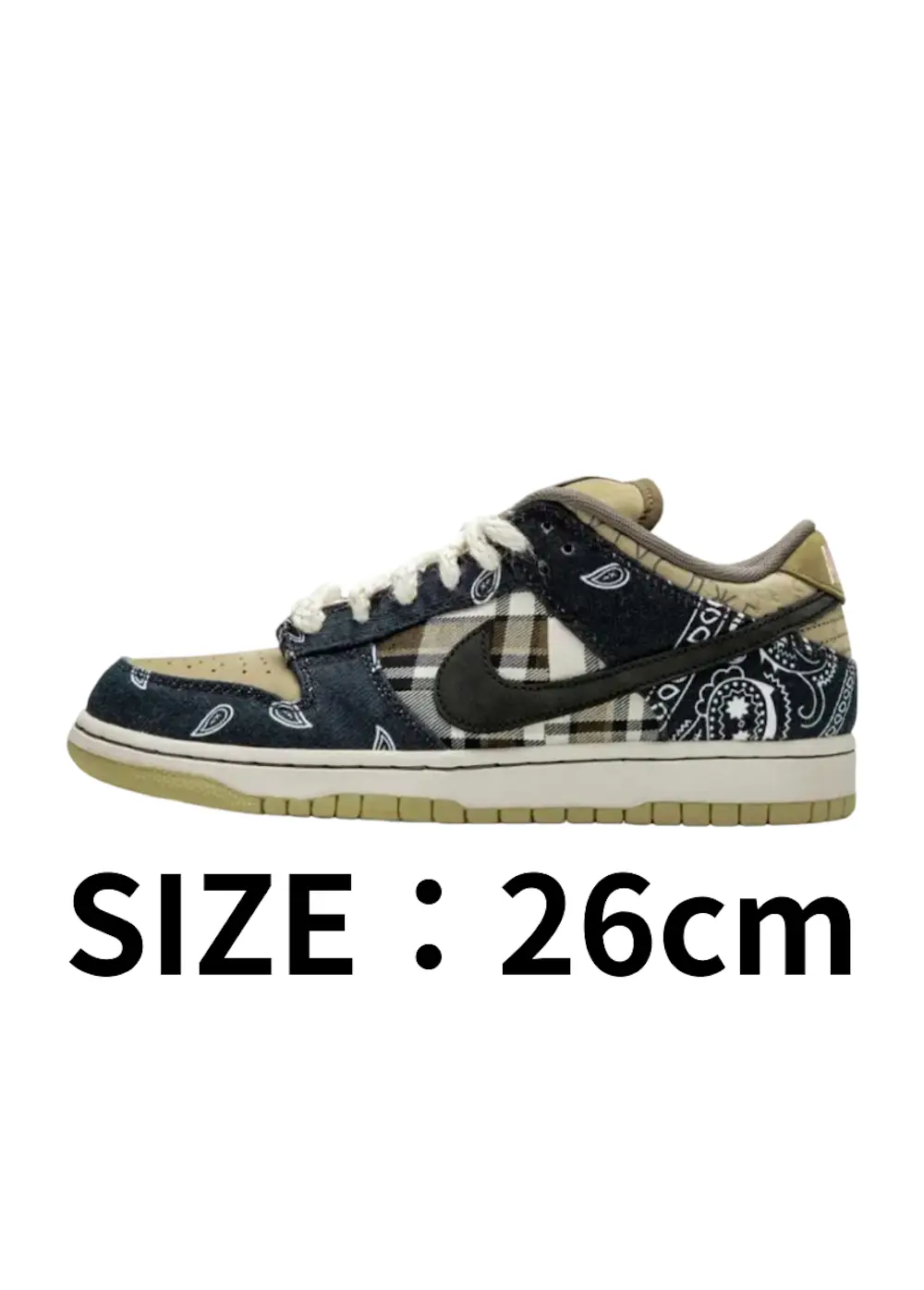 【26cm】Travis Scott × Nike SB Dunk Low Black/Parachute Beige