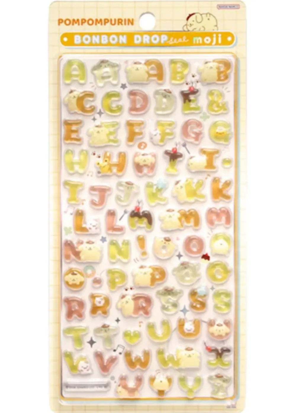 ボンボンドロップシール もじ ポムポムプリン