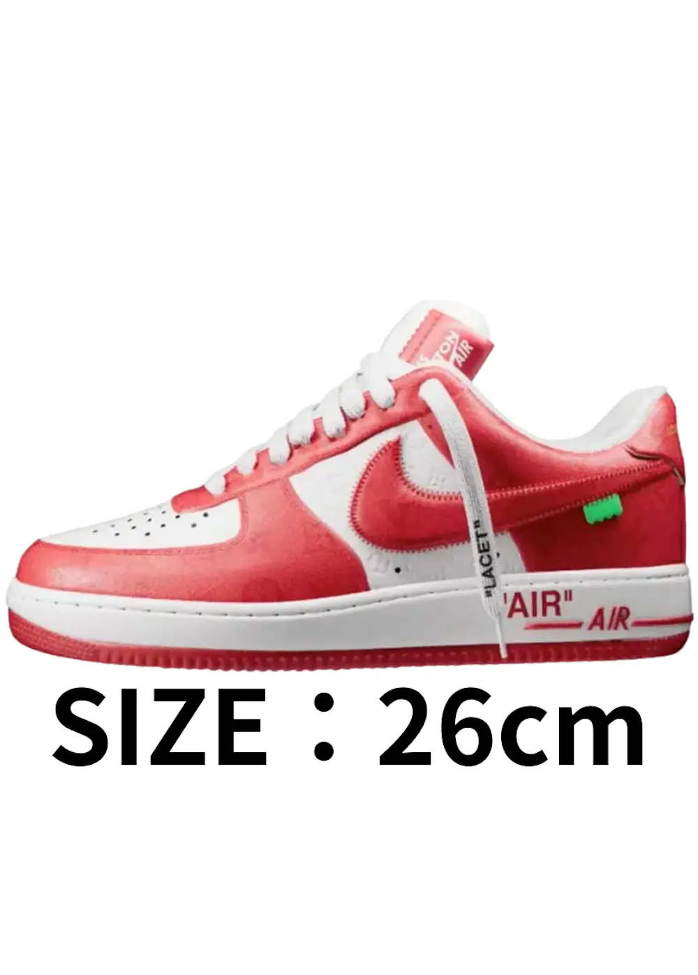 【26cm】Louis Vuitton × Nike Air Force 1 Low by Virgil Abloh White & Comet Red