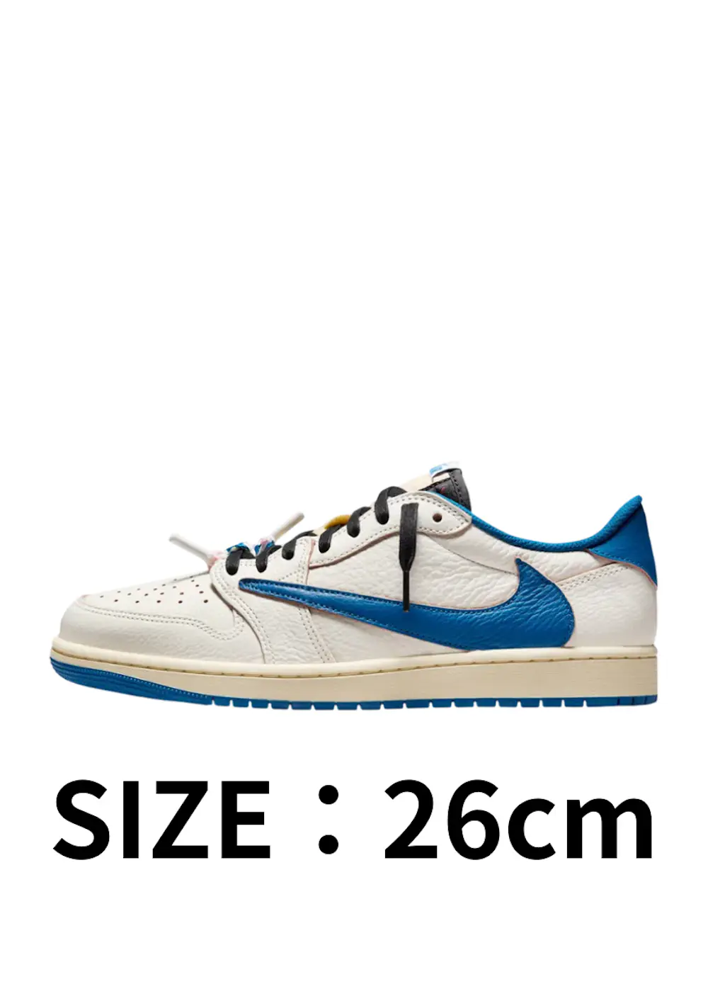 【26cm】Travis Scott × fragment design × Nike Air Jordan 1 Low OG Sail/Military Blue