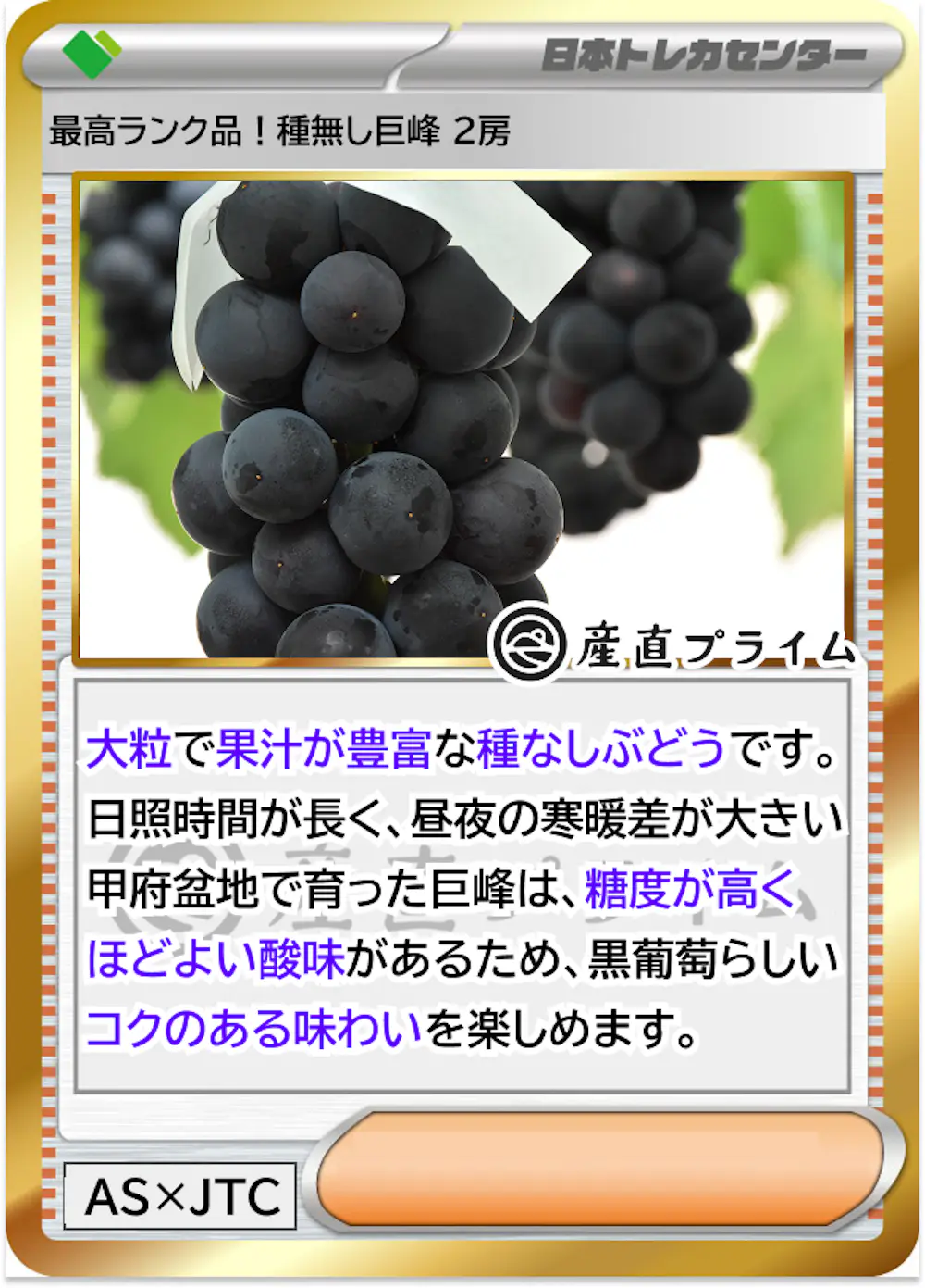 最高ランク品!種無し巨峰 2房 JAフルーツ山梨