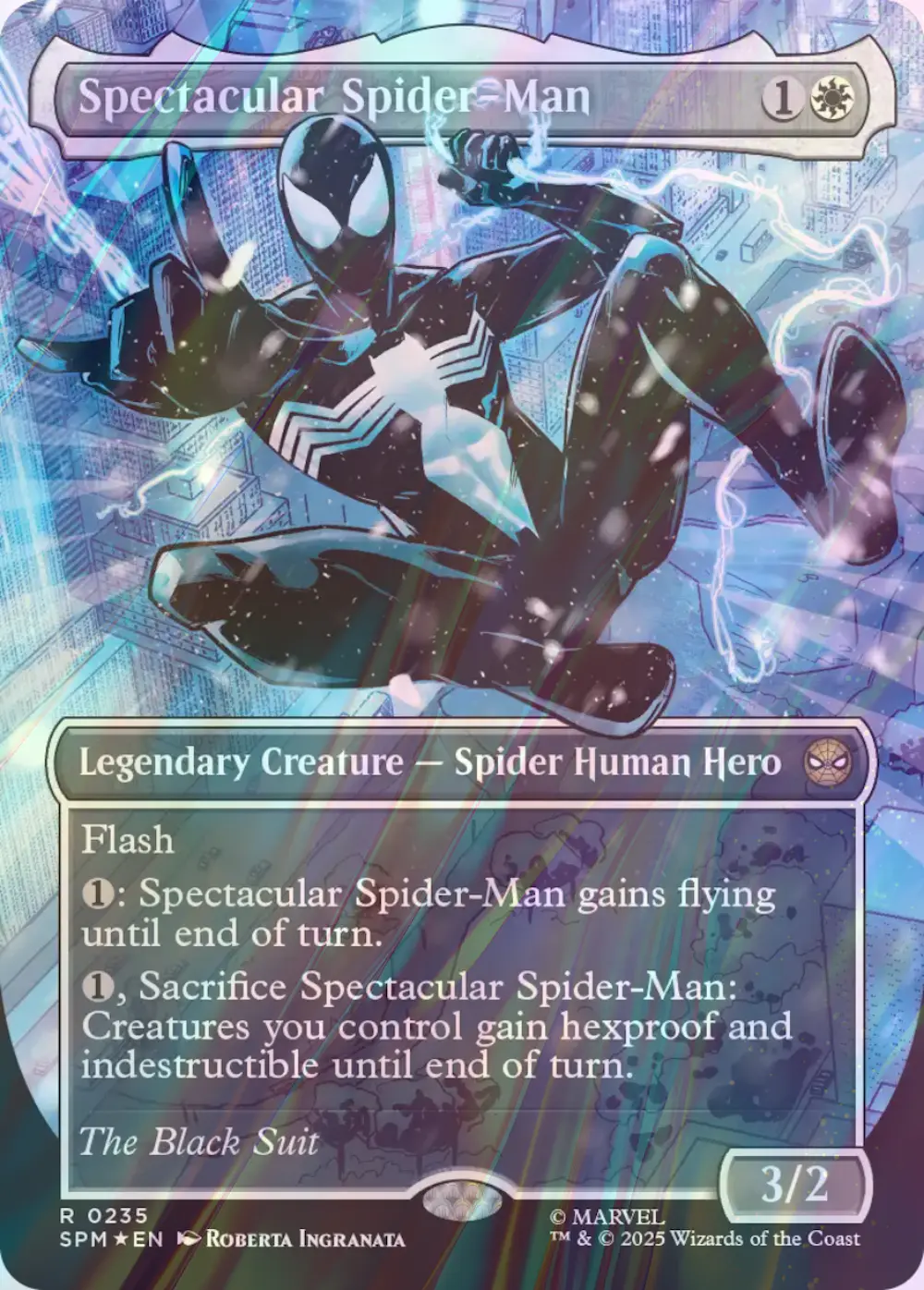 【コスチュームチェンジ・テクスチャーfoil版】スペクタキュラー・スパイダーマン (Black)