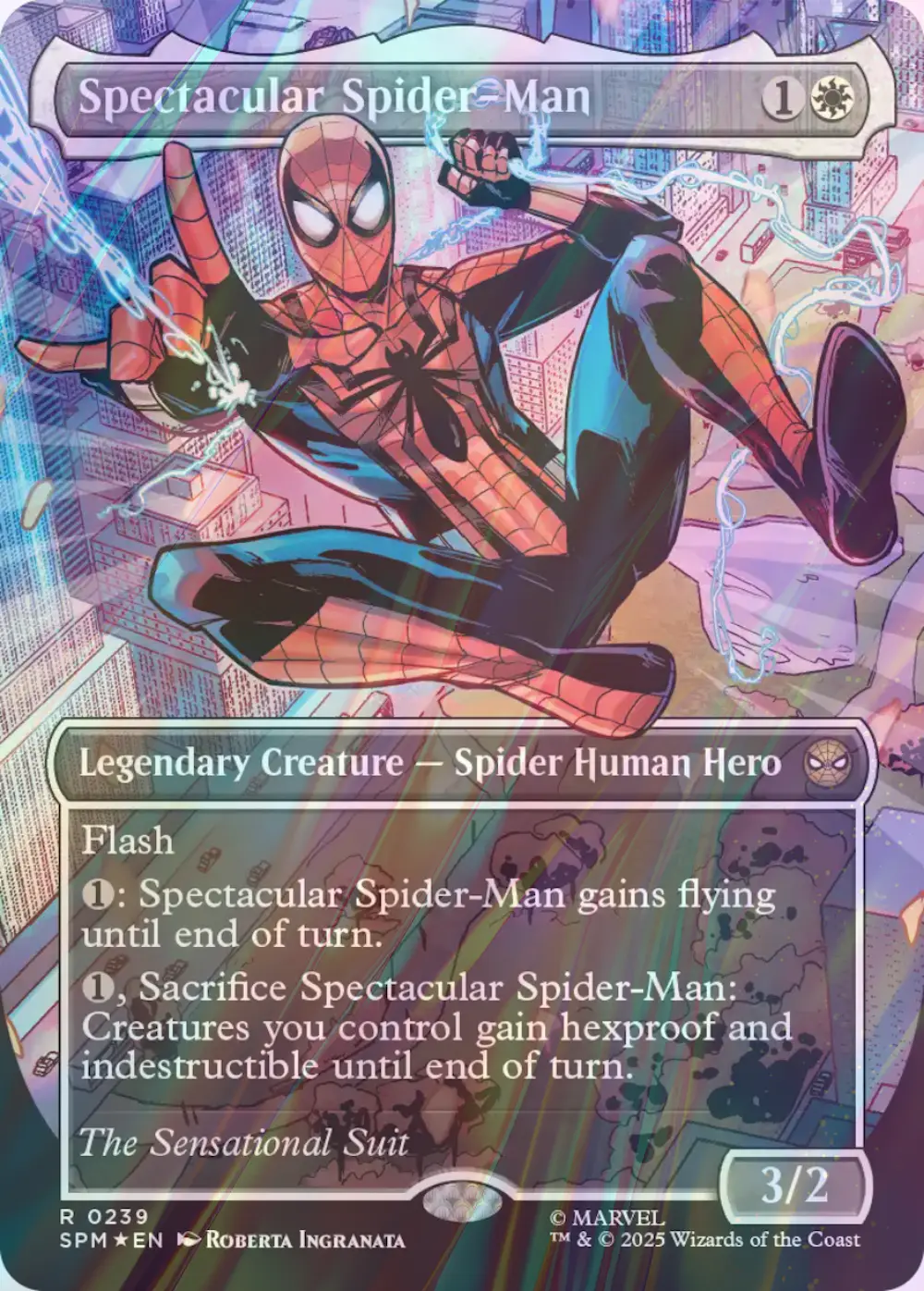 【コスチュームチェンジ・テクスチャーfoil版】スペクタキュラー・スパイダーマン (Sensational)