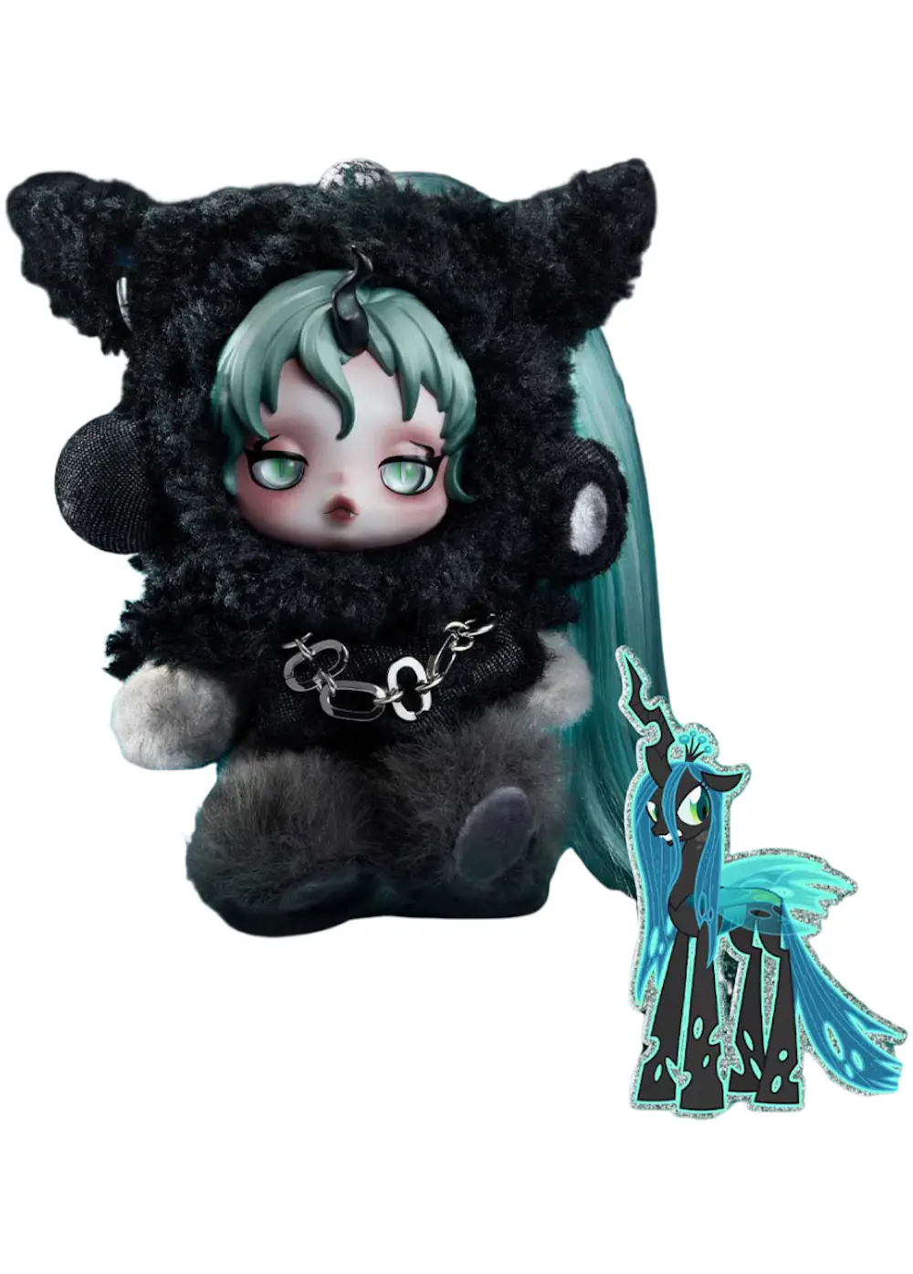 POP MART SKULLPANDA x My Little Pony Series Plush Doll Pendant Queen Chrysalis [super secret]