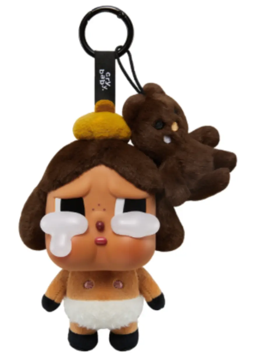 【シークレット】POP MART CRYBABY Crying Again Series フェイスぬいぐるみ ベイビー ブラウン