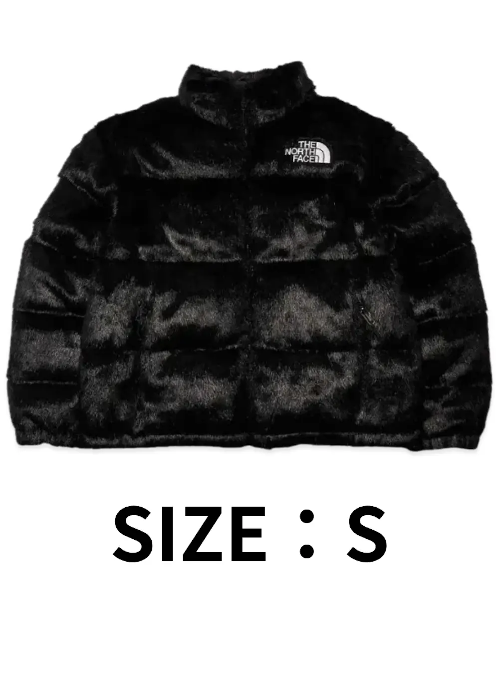 【SIZE:S】Supreme x The North Face Faux Fur Nuptse Jacket Black
