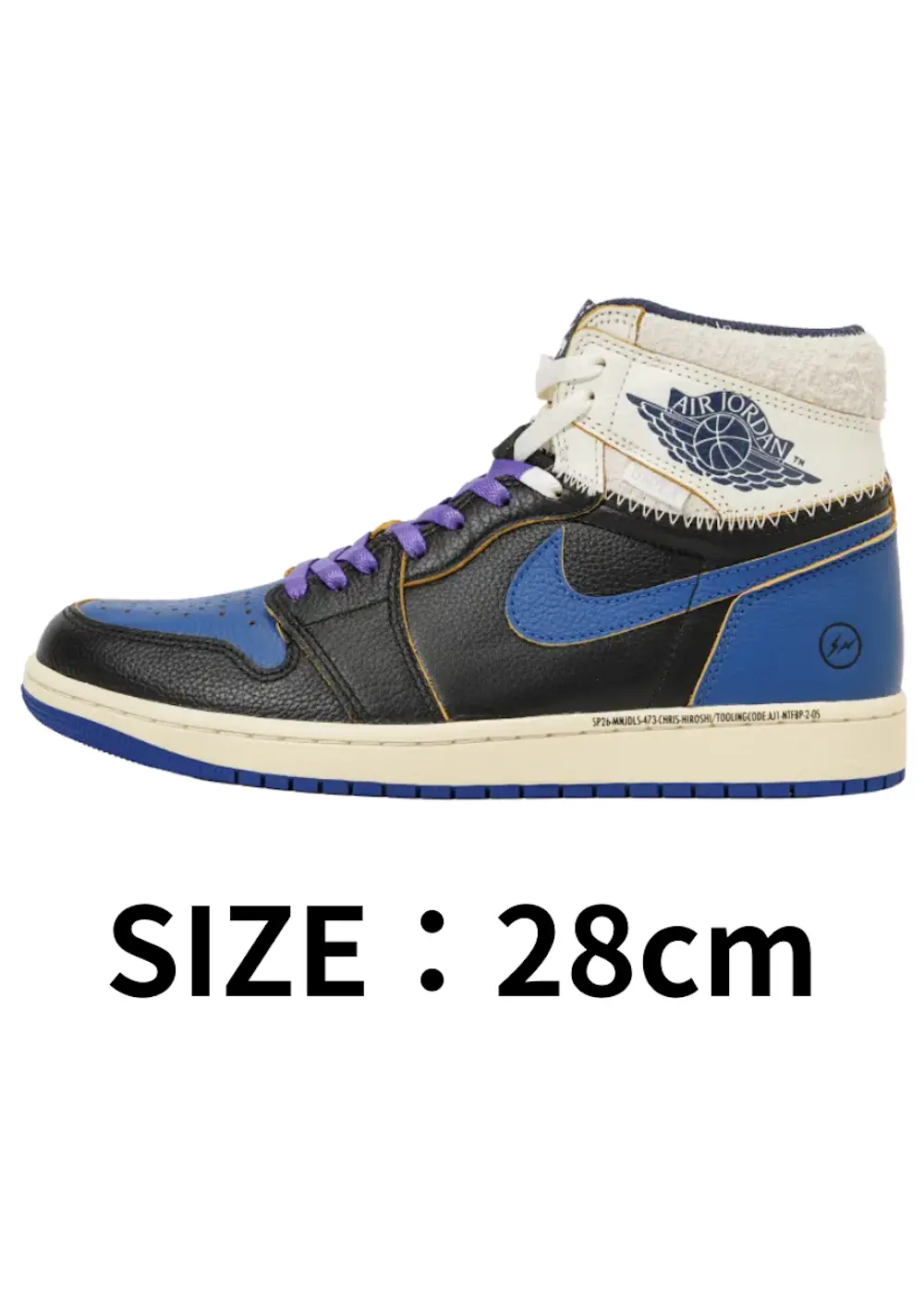 【28cm】fragment design × UNION × Nike Air Jordan 1 High OG Sport Royal