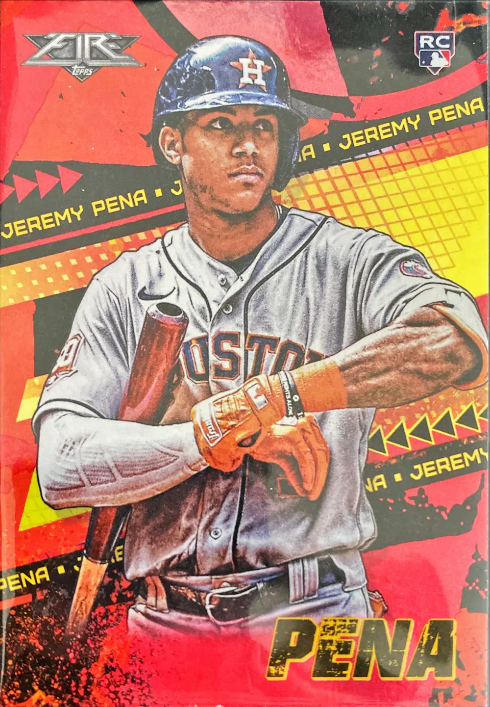 2022 Topps Fire Houston Astros Jeremy Pena Base RC Red Flame