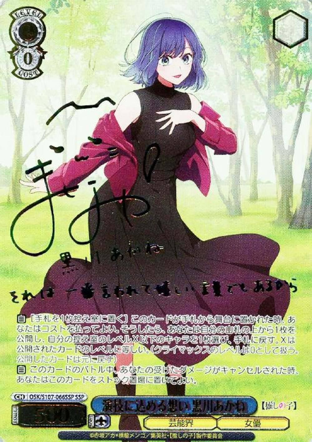 サイン入り)演技に込める想い 黒川あかね